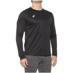 ASICS Men's Shirt Long Sleeve Black Top Stretch Size XS New